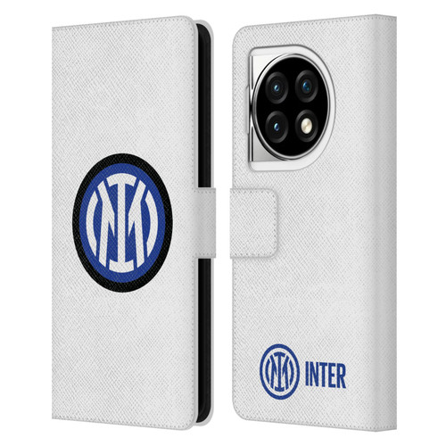 Fc Internazionale Milano Badge Logo On White Leather Book Wallet Case Cover For OPPO OnePlus Ace 3 5G