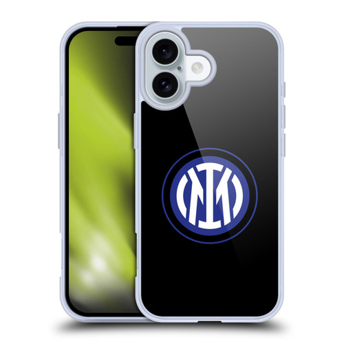 Fc Internazionale Milano Badge Logo On Black Soft Gel Case for Apple iPhone 16 & MagSafe
