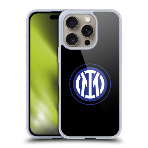 Fc Internazionale Milano Badge Logo On Black Soft Gel Case for Apple iPhone 16 Pro & MagSafe