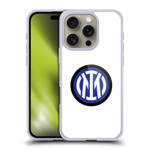 Fc Internazionale Milano Badge Logo On White Soft Gel Case for Apple iPhone 16 Pro
