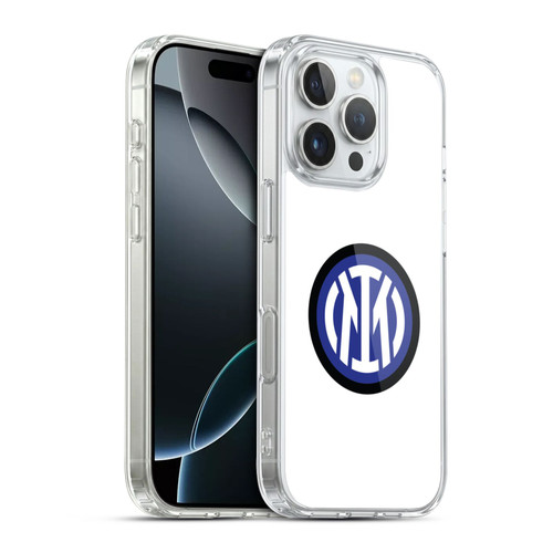 Fc Internazionale Milano Badge Logo On White Soft Gel Case for Apple iPhone 16 Pro & MagSafe