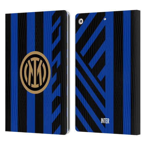 Fc Internazionale Milano 2024/25 Crest Kit Home Leather Book Wallet Case Cover For Apple iPad 10.2 2019/2020/2021