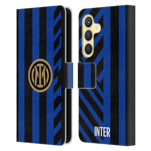 Fc Internazionale Milano 2024/25 Crest Kit Home Leather Book Wallet Case Cover For Samsung Galaxy S24 5G