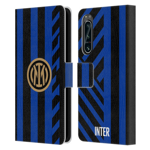 Fc Internazionale Milano 2024/25 Crest Kit Home Leather Book Wallet Case Cover For Sony Xperia 5 IV