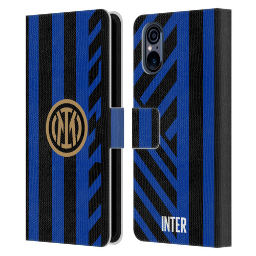 Fc Internazionale Milano 2024/25 Crest Kit Home Leather Book Wallet Case Cover For Sony Xperia 5 V 5G