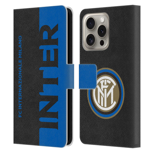 Fc Internazionale Milano Graphics Half Leather Book Wallet Case Cover For Apple iPhone 16 Pro