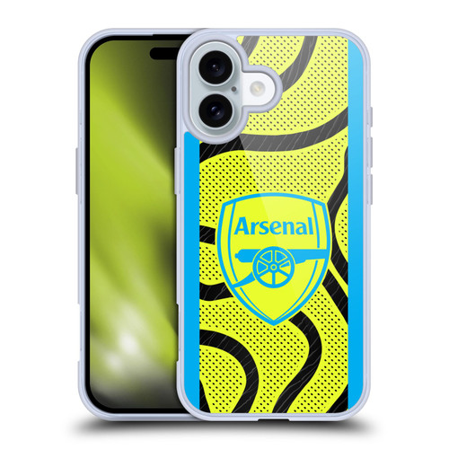 Arsenal FC 2023/24 Crest Kit Away Soft Gel Case for Apple iPhone 16