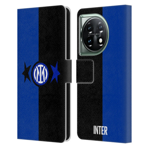 Fc Internazionale Milano IM 2Stars Black & Blue Leather Book Wallet Case Cover For OnePlus 11 5G