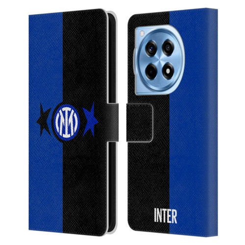 Fc Internazionale Milano IM 2Stars Black & Blue Leather Book Wallet Case Cover For OnePlus 12R