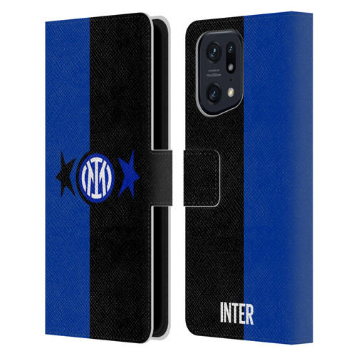 Fc Internazionale Milano IM 2Stars Black & Blue Leather Book Wallet Case Cover For OPPO Find X5 Pro