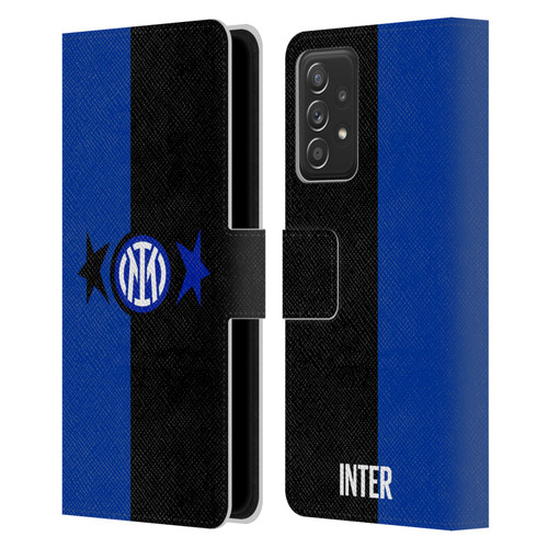 Fc Internazionale Milano IM 2Stars Black & Blue Leather Book Wallet Case Cover For Samsung Galaxy A52 / A52s / 5G (2021)