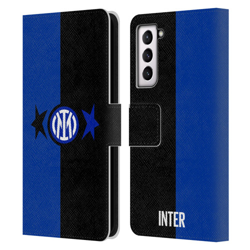 Fc Internazionale Milano IM 2Stars Black & Blue Leather Book Wallet Case Cover For Samsung Galaxy S21 5G