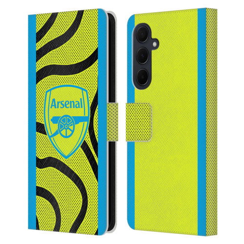 Arsenal FC 2023/24 Crest Kit Away Leather Book Wallet Case Cover For Samsung Galaxy A35 5G