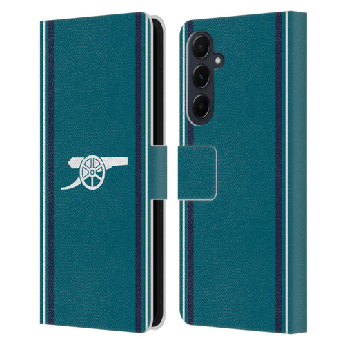 Arsenal FC 2023/24 Crest Kit Third Leather Book Wallet Case Cover For Samsung Galaxy A55 5G