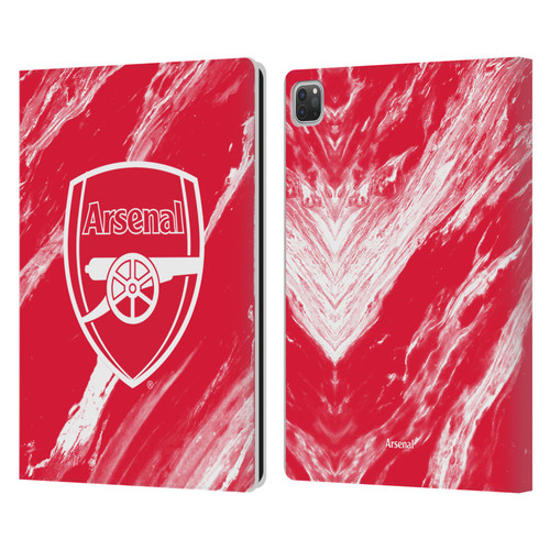 Arsenal FC Crest Patterns Red Marble Leather Book Wallet Case Cover For Apple iPad Pro 13 M4 2024
