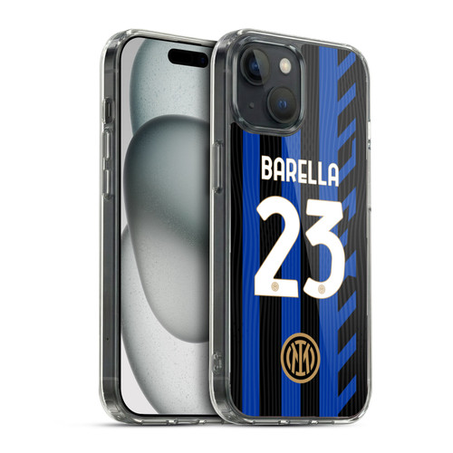Fc Internazionale Milano 2024/25 Players Home Kit Nicolò Barella Soft Gel Case for Apple iPhone 15 & MagSafe