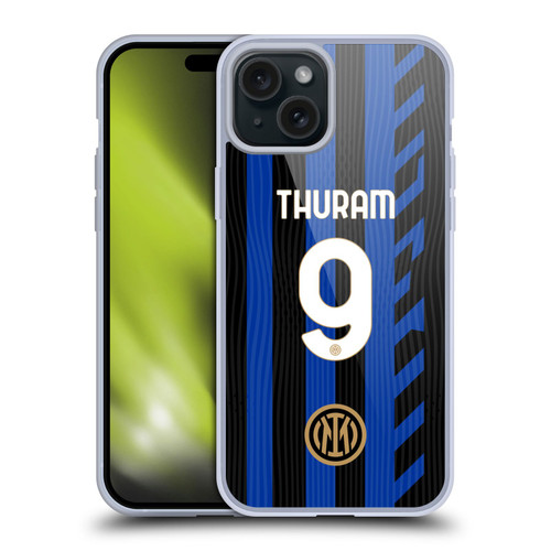 Fc Internazionale Milano 2024/25 Players Home Kit Marcus Thuram Soft Gel Case for Apple iPhone 15 Plus