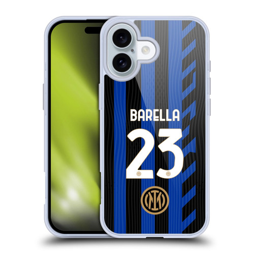 Fc Internazionale Milano 2024/25 Players Home Kit Nicolò Barella Soft Gel Case for Apple iPhone 16