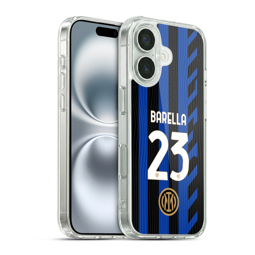 Fc Internazionale Milano 2024/25 Players Home Kit Nicolò Barella Soft Gel Case for Apple iPhone 16 & MagSafe