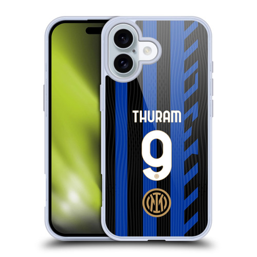 Fc Internazionale Milano 2024/25 Players Home Kit Marcus Thuram Soft Gel Case for Apple iPhone 16