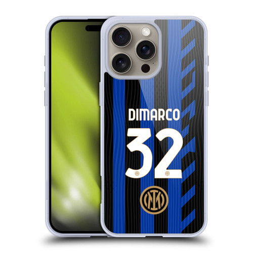Fc Internazionale Milano 2024/25 Players Home Kit Federico Dimarco Soft Gel Case for Apple iPhone 16 Pro Max