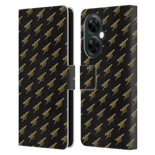 Arsenal FC Crest Patterns Gunners Leather Book Wallet Case Cover For OnePlus Nord CE 3 Lite 5G