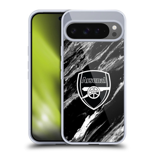 Arsenal FC Crest Patterns Marble Soft Gel Case for Google Pixel 9 Pro XL