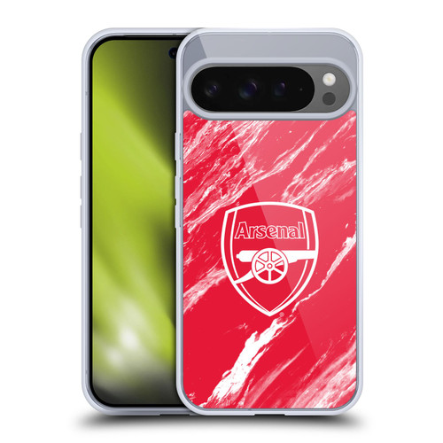 Arsenal FC Crest Patterns Red Marble Soft Gel Case for Google Pixel 9 Pro XL