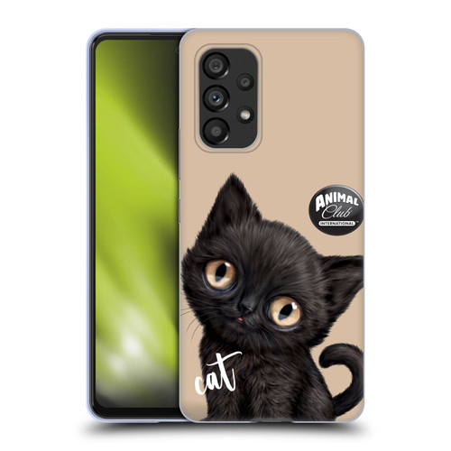 Animal Club International Faces Black Cat Soft Gel Case for Samsung Galaxy A53 5G (2022)