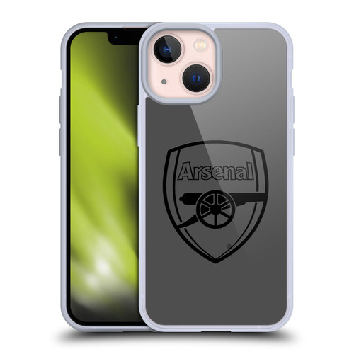 Arsenal FC Crest 2 Black Logo Soft Gel Case for Apple iPhone 13 Mini & MagSafe