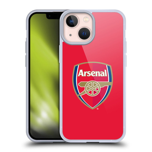Arsenal FC Crest 2 Full Colour Red Soft Gel Case for Apple iPhone 13 Mini & MagSafe