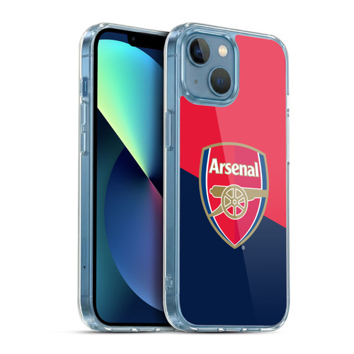 Arsenal FC Crest 2 Red & Blue Logo Soft Gel Case for Apple iPhone 13 Mini & MagSafe