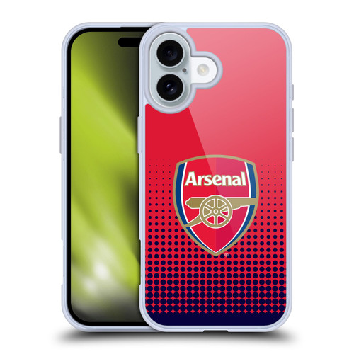 Arsenal FC Crest 2 Fade Soft Gel Case for Apple iPhone 16 & MagSafe