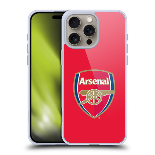 Arsenal FC Crest 2 Full Colour Red Soft Gel Case for Apple iPhone 16 Pro Max & MagSafe