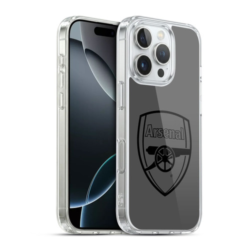 Arsenal FC Crest 2 Black Logo Soft Gel Case for Apple iPhone 16 Pro & MagSafe