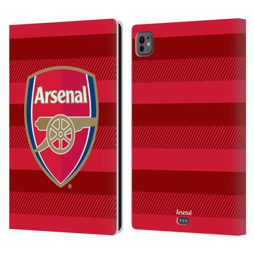 Arsenal FC Crest 2 Training Red Leather Book Wallet Case Cover For Apple iPad Pro 11 M4 2024