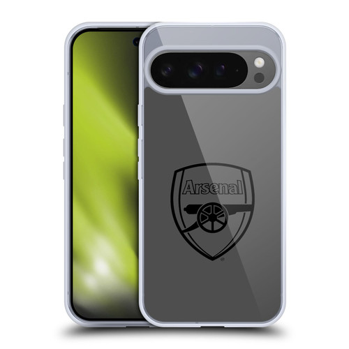 Arsenal FC Crest 2 Black Logo Soft Gel Case for Google Pixel 9 Pro XL