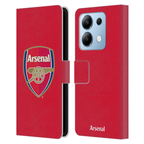 Arsenal FC Crest 2 Full Colour Red Leather Book Wallet Case Cover For Xiaomi Redmi Note 13/13 Pro 5G