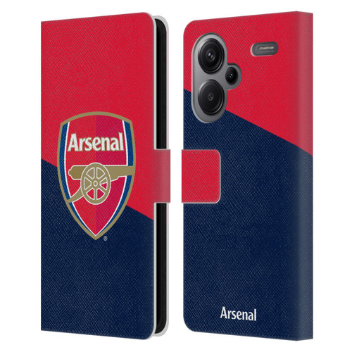 Arsenal FC Crest 2 Red & Blue Logo Leather Book Wallet Case Cover For Xiaomi Redmi Note 13 Pro Plus 5G