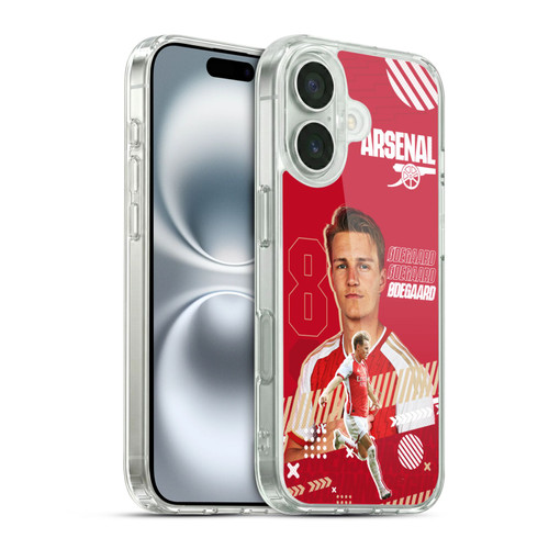 Arsenal FC 2023/24 First Team Martin Ødegaard Soft Gel Case for Apple iPhone 16