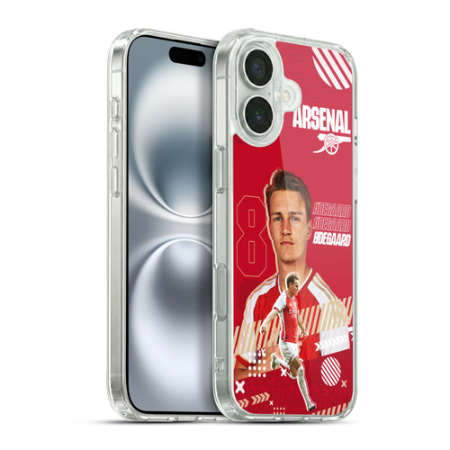 Arsenal FC 2023/24 First Team Martin Ødegaard Soft Gel Case for Apple iPhone 16 Plus