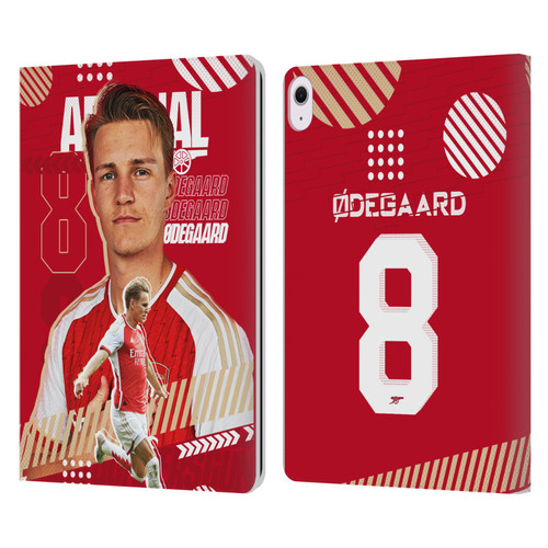 Arsenal FC 2023/24 First Team Martin Ødegaard Leather Book Wallet Case Cover For Apple iPad Air 13 2024/2025
