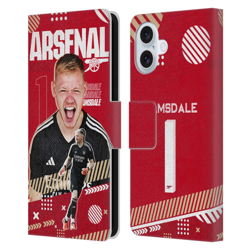 Arsenal FC 2023/24 First Team Aaron Ramsdale Leather Book Wallet Case Cover For Apple iPhone 16 Plus