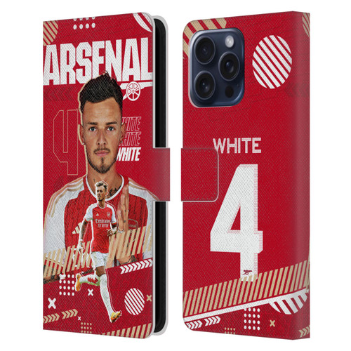 Arsenal FC 2023/24 First Team Ben White Leather Book Wallet Case Cover For Apple iPhone 16 Pro Max