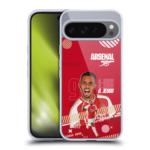 Arsenal FC 2023/24 First Team Gabriel Jesus Soft Gel Case for Google Pixel 9 Pro XL