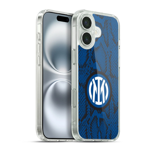 Fc Internazionale Milano Patterns Snake Soft Gel Case for Apple iPhone 16 Plus & MagSafe