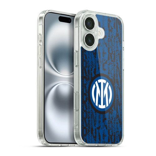 Fc Internazionale Milano Patterns Snake Wordmark Soft Gel Case for Apple iPhone 16 Plus & MagSafe