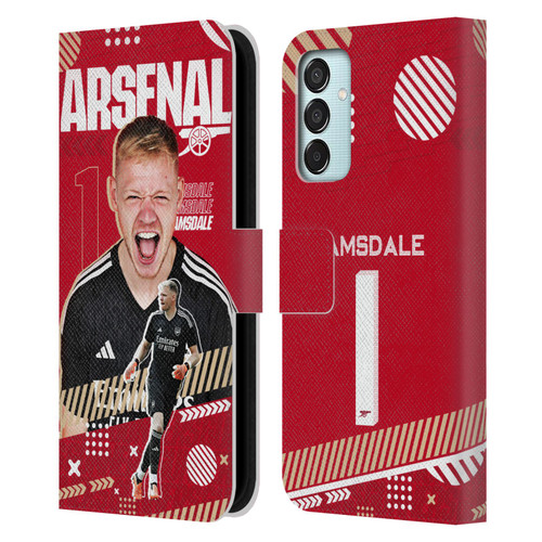 Arsenal FC 2023/24 First Team Aaron Ramsdale Leather Book Wallet Case Cover For Samsung Galaxy M15/F15 5G