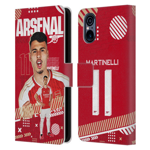 Arsenal FC 2023/24 First Team Gabriel Leather Book Wallet Case Cover For Sony Xperia 5 V 5G Arsenal FC 2023/24 First Team Gabriel Leather Book Wallet Case Cover For Sony Xperia 5 V 5G