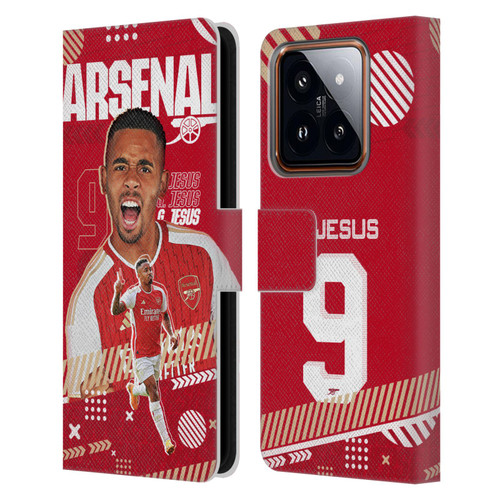 Arsenal FC 2023/24 First Team Gabriel Jesus Leather Book Wallet Case Cover For Xiaomi 14